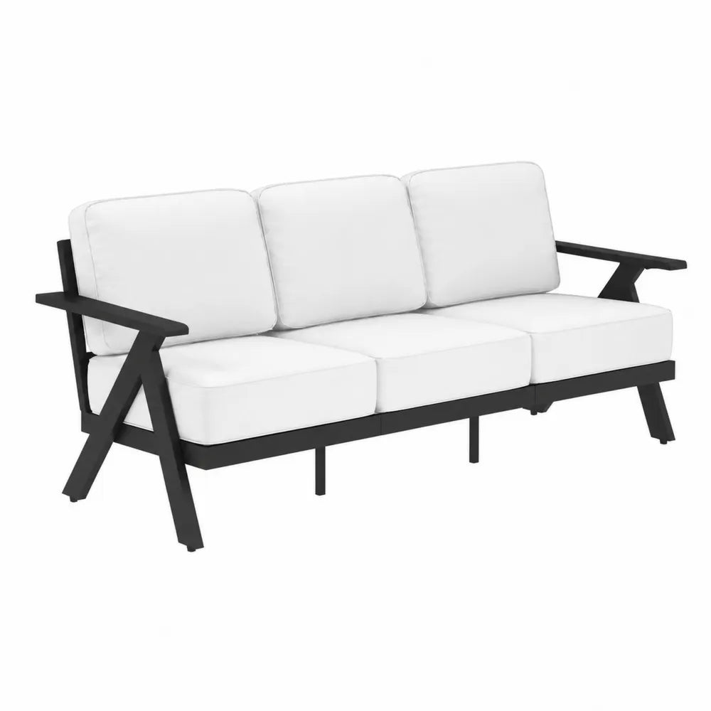 Outdoor Sofa 3-Sitzer Aluminium Schwarz