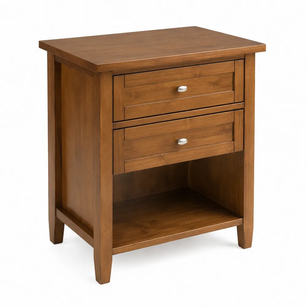 Holz Nachttisch mit Schubladen 45x35x60