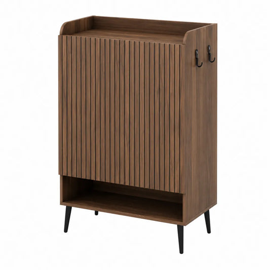 Schuhschrank Holzfurnier Braun mit