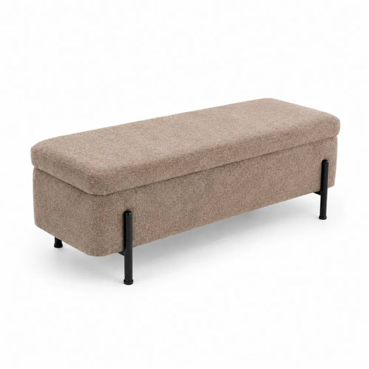 Beige Bank Stoff Metallbeine 120x40x45