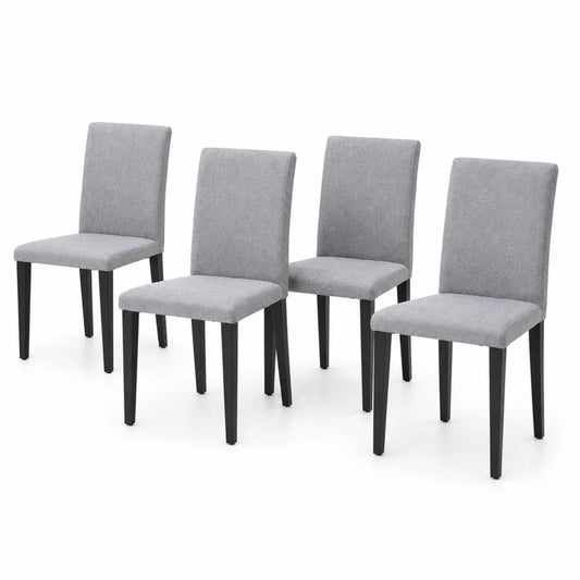 Set mit 4 Esszimmerst¨¹hlen, Stoffbezug, Holzbeine,