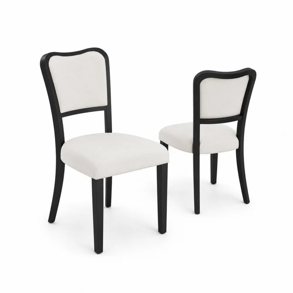2er-Set Esszimmerst¨¹hle Holz Stoffbezug Wei?
