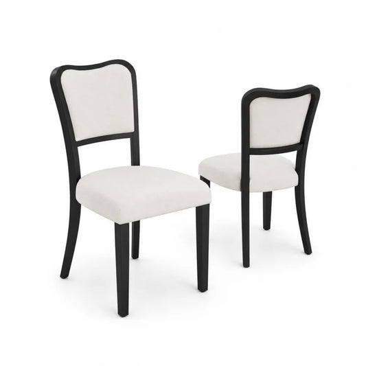 2er-Set Esszimmerst¨¹hle Holz Stoffbezug Wei?